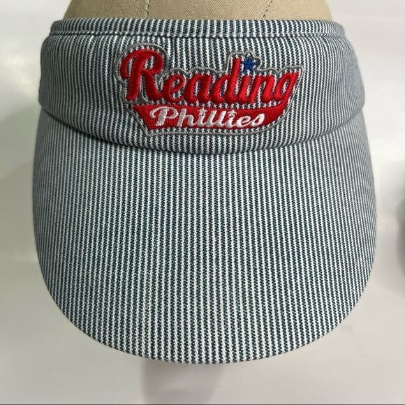 Blue Wave Merchandise Blue and White Stripe Reading Phillies Pepsi Visor - Picture 1 of 11